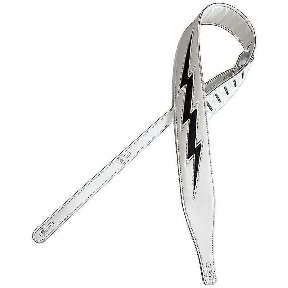 Leather Guitar Strap Unique Lightning-Pattern Comcompatible withtable Strap