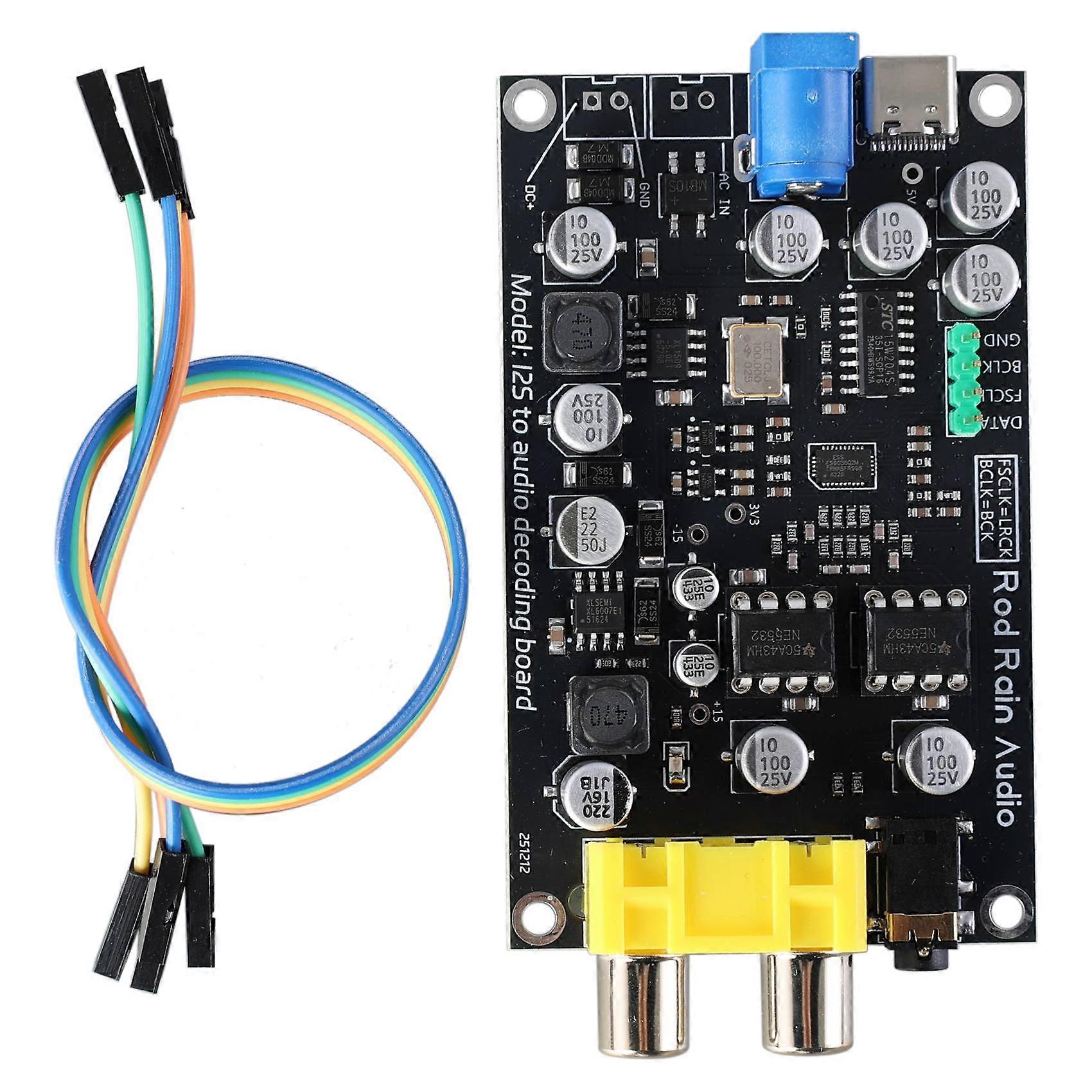 HIFI ES9038Q2M I2S Decoder Board DSD512 Upgrade Decoder for DAC Bluetooth Device Player 32Bit ES9038