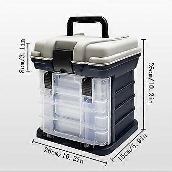 5-Layer Handheld Storage Box, Clear Drawer Tackle Box for Fishing Gear Hardware Medicine, Portable Organizer with Handle