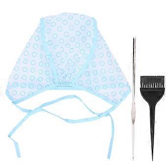 Gorro para cabello rizado reutilizable con cepillos para teñir y agujas para teñir el cabello.