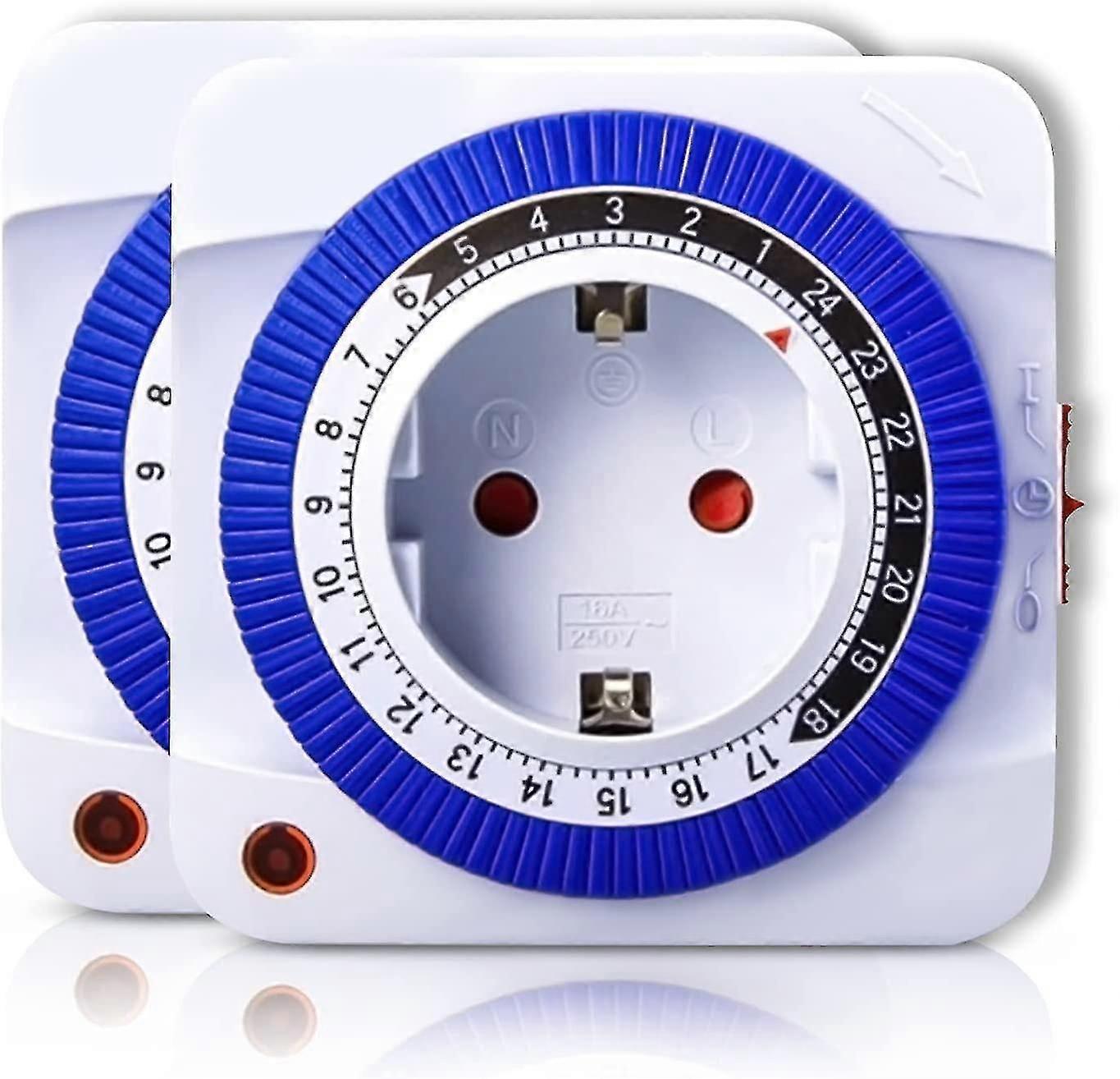 Christmas 2pcs Mechanical Timer Socket, Intelligent Timer, High Temperature Resistant Fireproof Material, Suitable For Mobile Phone Charging, Electric