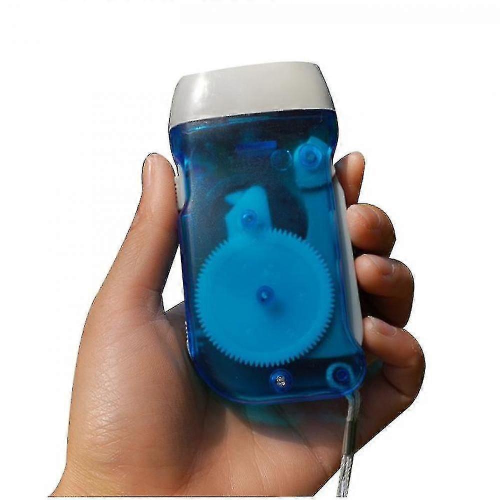 Hand Crank Flashlight,no Battery(Blue)
