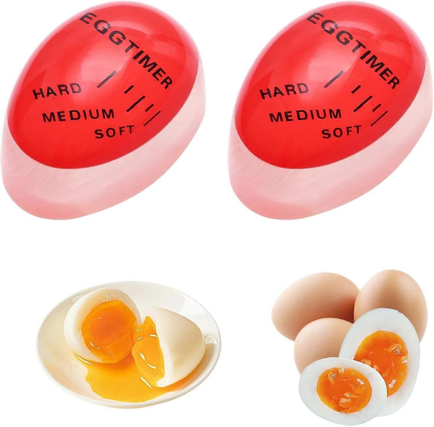 5.5x2.3x4cm 2PCS Egg Timer Kitchen Boiled Egg Timer Color Changing Egg Timer Egg Cooking Timer Endlessly Reusable for Gift and Home Use