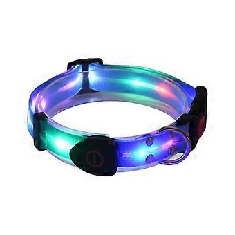 Coleira Luminosa para Cães, Coleira LED que Brilha no Escuro - Recarregável, 3 Modos de Luz Intermitente, Coleiras Luminosas Modernas e Fofas para Cães de Porte Médio e Grande
