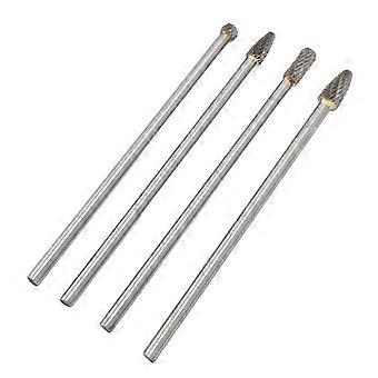4pcs 6mm Tungsten Steel Carbide Rotary Burr Set Fits Rotary Tool High Efficiency Suitable for Automotive Repair and More YEMAA