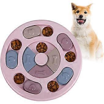 Dog puzzle, dog food dispenser toy, durable dog interactive toy, dog iq training toy, improve iq (pink) [XR]