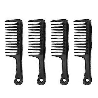 Peine desenredado 4 piezas Peine de dientes gruesos con mango redondo, peine de peine de peinado antiestático Cabello ancho