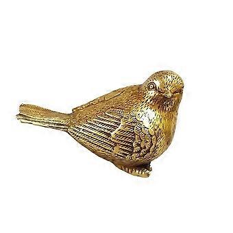 Statue d’oiseau mignon en laiton, Statue de moineau animal en cuivre Sculpture artisanat Décoration de bureau Cadeau Colle