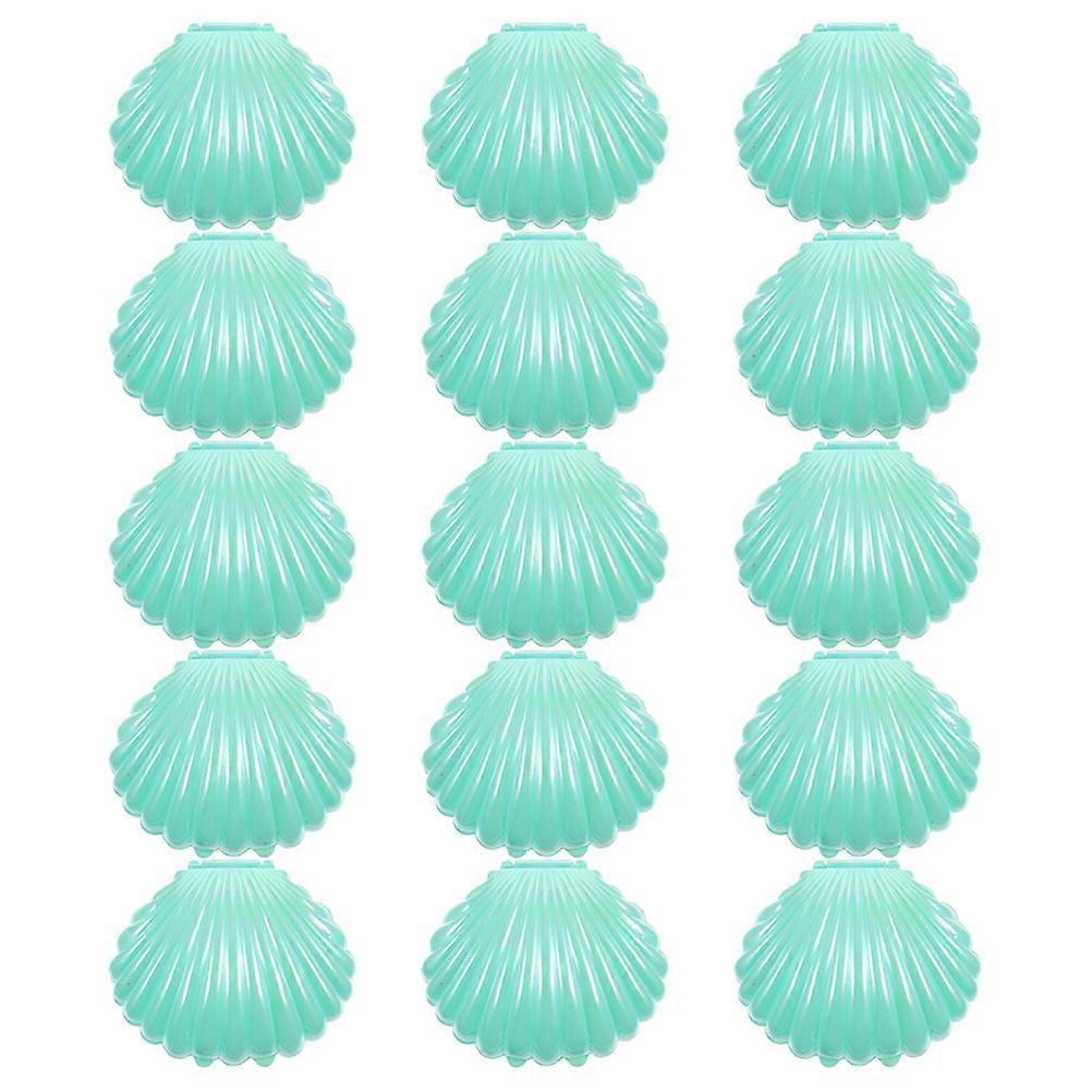 15Pcs Green Seashell Candy Box for Storage Plastic Party Containers