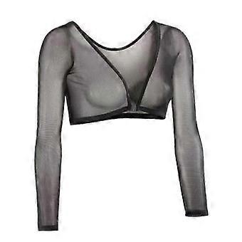 Seamless Arm Shaper Short Cropped Navel Mesh Cardigan Plus Size Arm Shaper-Yvan