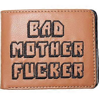 BAD MOTHER F***ER Pulp Fiction Bifold Brown Men Wallet Embroidered Coins Cards Notes -bs