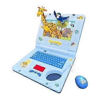 Kids Toy Laptop with Sound Effects Music and Phrases Blue Pink Plastic Pretend Play Learning for Girls