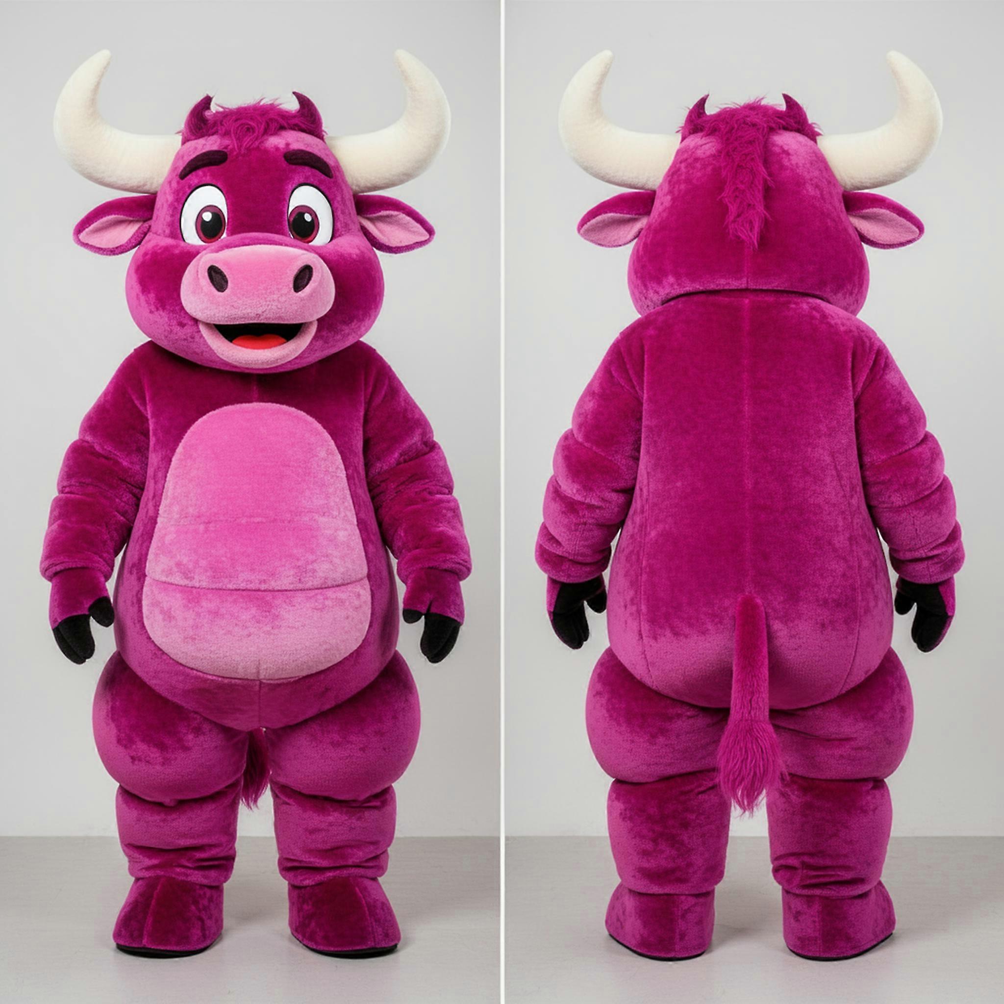 MASTICOT Magenta Horned Minotaur Mascot