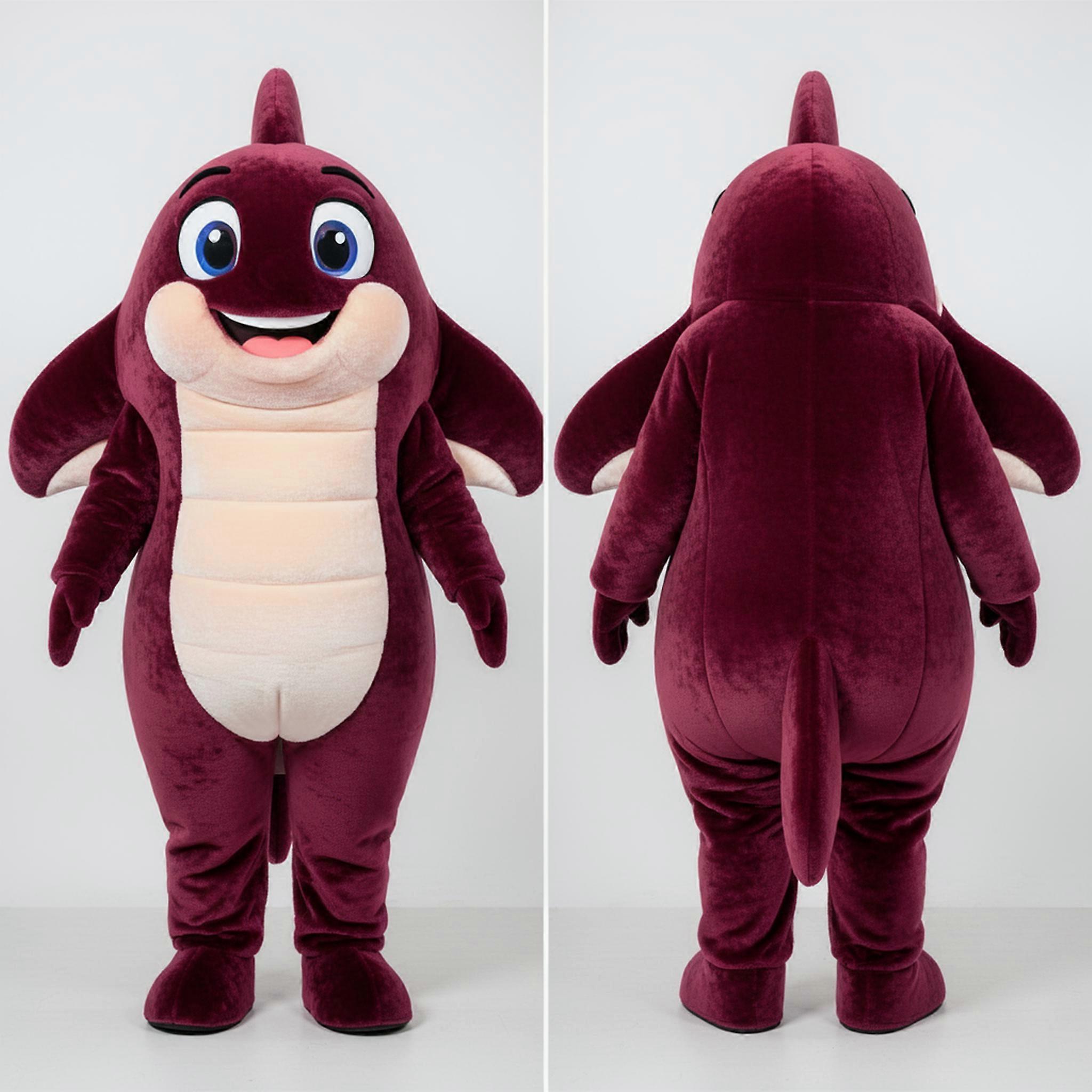 MASTICOT Maroon Velvety Manta Ray Mascot