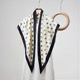 Women Versatile Polka Dot Print Imitated Silk Neck Scarf For Sun Protection Decoration
