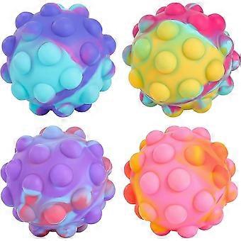 Leker 4 stk, 3D Klem Pop Ball Det er Dekompresjon Leker Bath Leker Anti Stress Popper Sensorisk Leker Stress Balls for Kids 1 +