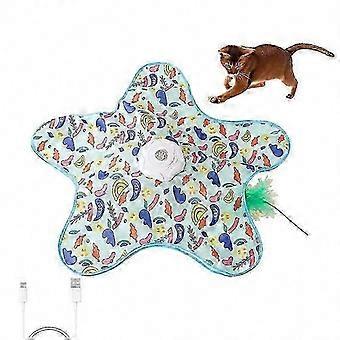 Interactive Cat Toy with Mouse Squeak, Motion Activated Hide and Seek Feather Teaser for Indoor Cats