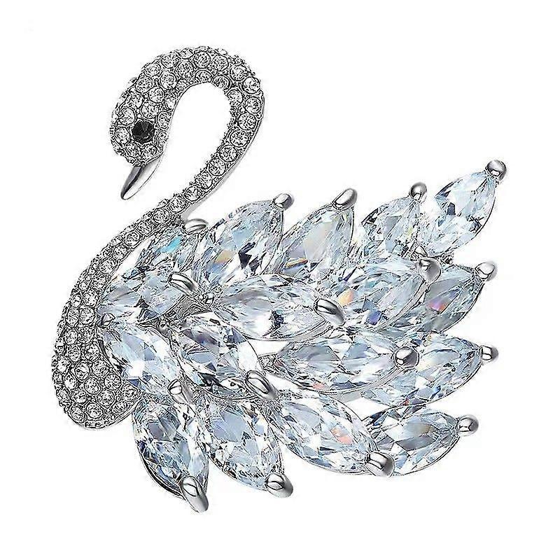 Broșă rochie de cristal (lebădă albă)