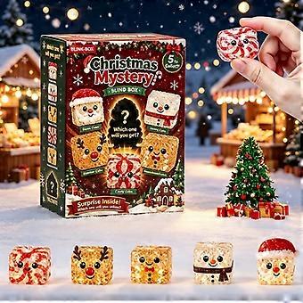 Christmas Mystery Squishy Blind Box, Cute CubeShaped Fidget Toy, SlowRebound Stress Relief Toy For Kids Holiday Gift And Party Favor