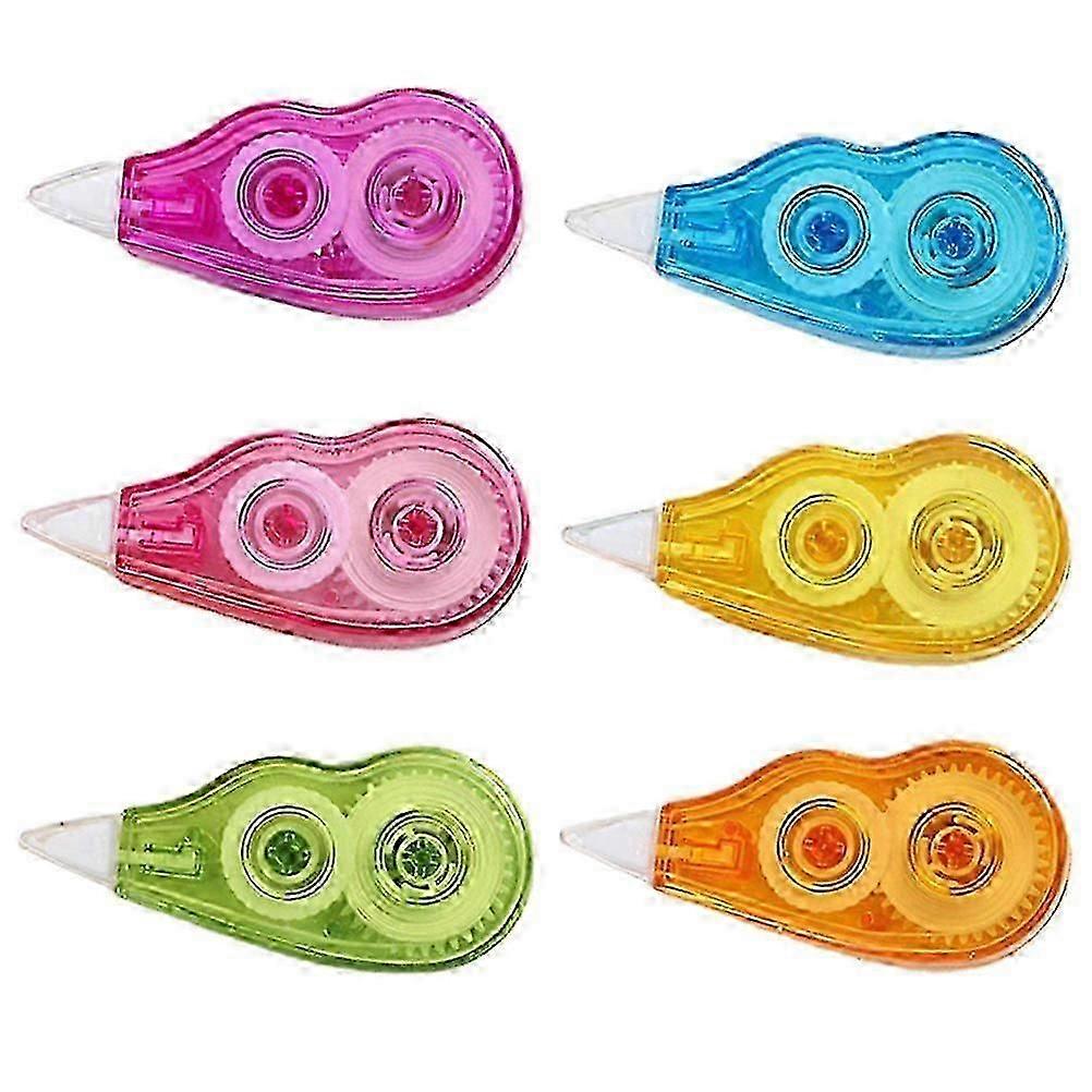 6Pcs Portable Rectangular Correction Tapes PP Material for Document Fixing