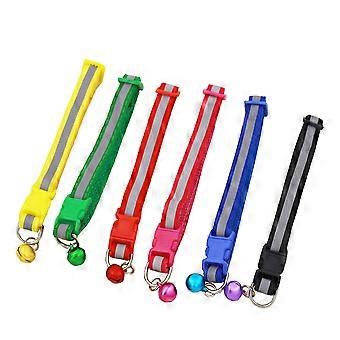 Cat Collar Reflective Adjustable Buckle Strap with Bell for Safety