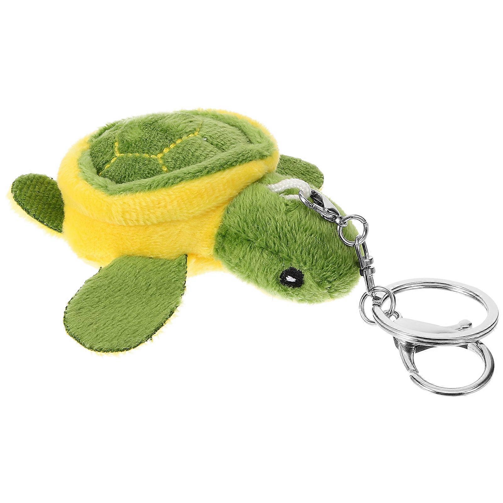 Green Plush Turtle Keychain Mini Turtle Keychain Decorative Pendant 3Pcs