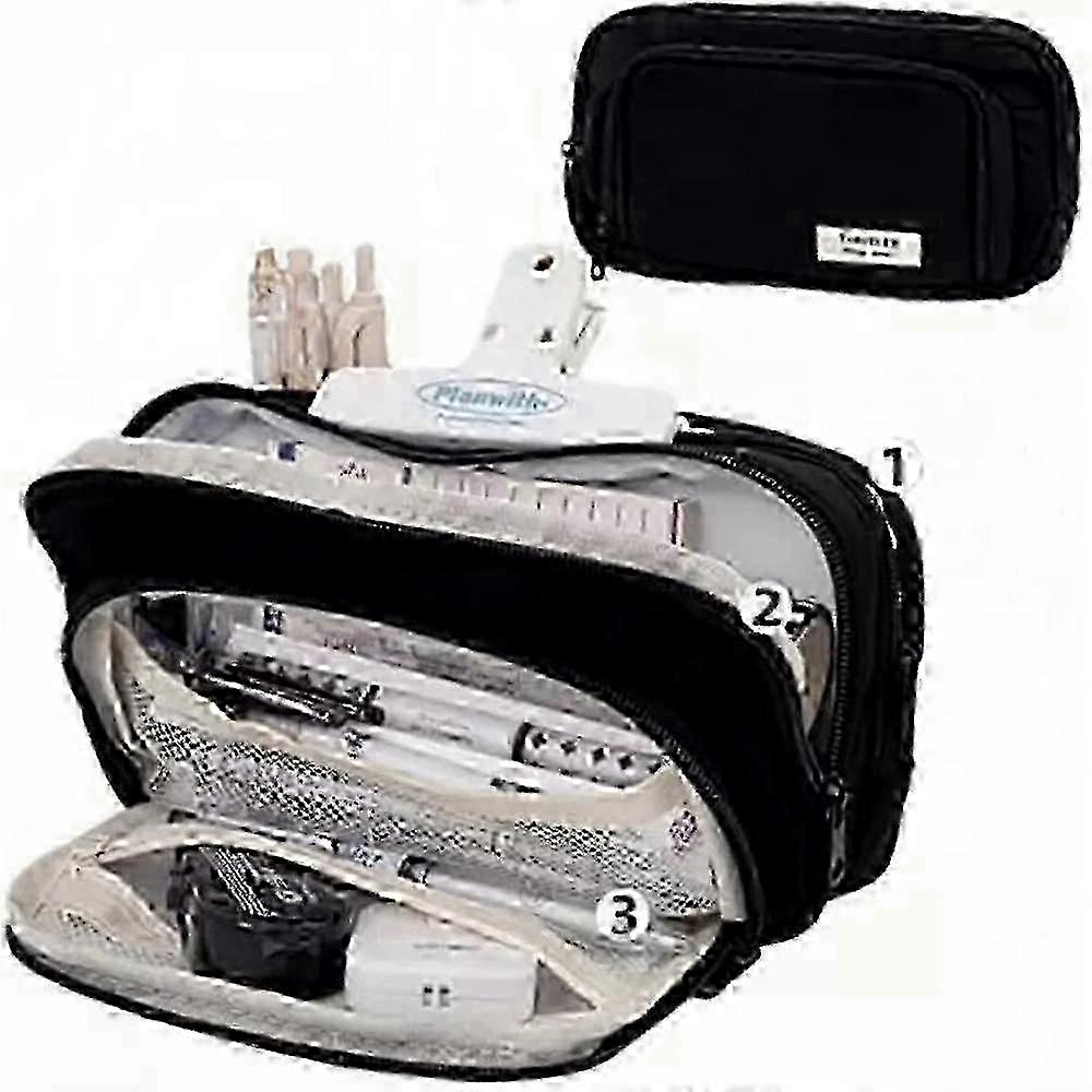 Large 3-Partition Pencil Case