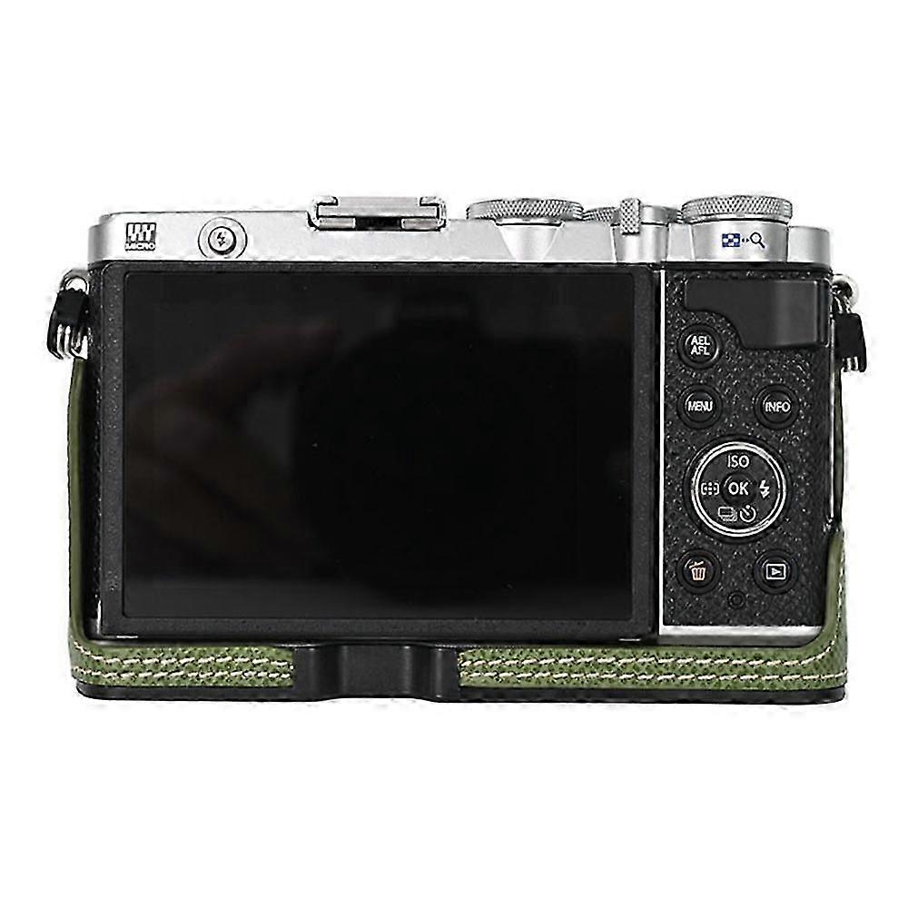 For Olympus PEN E-P7 Camera Case Textured Leather Bottom Case Easy to Replace Battery