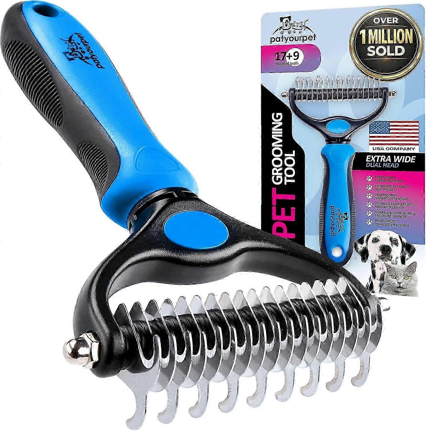 Rounded-Tip Dual Sided Pet Deshedding Brush