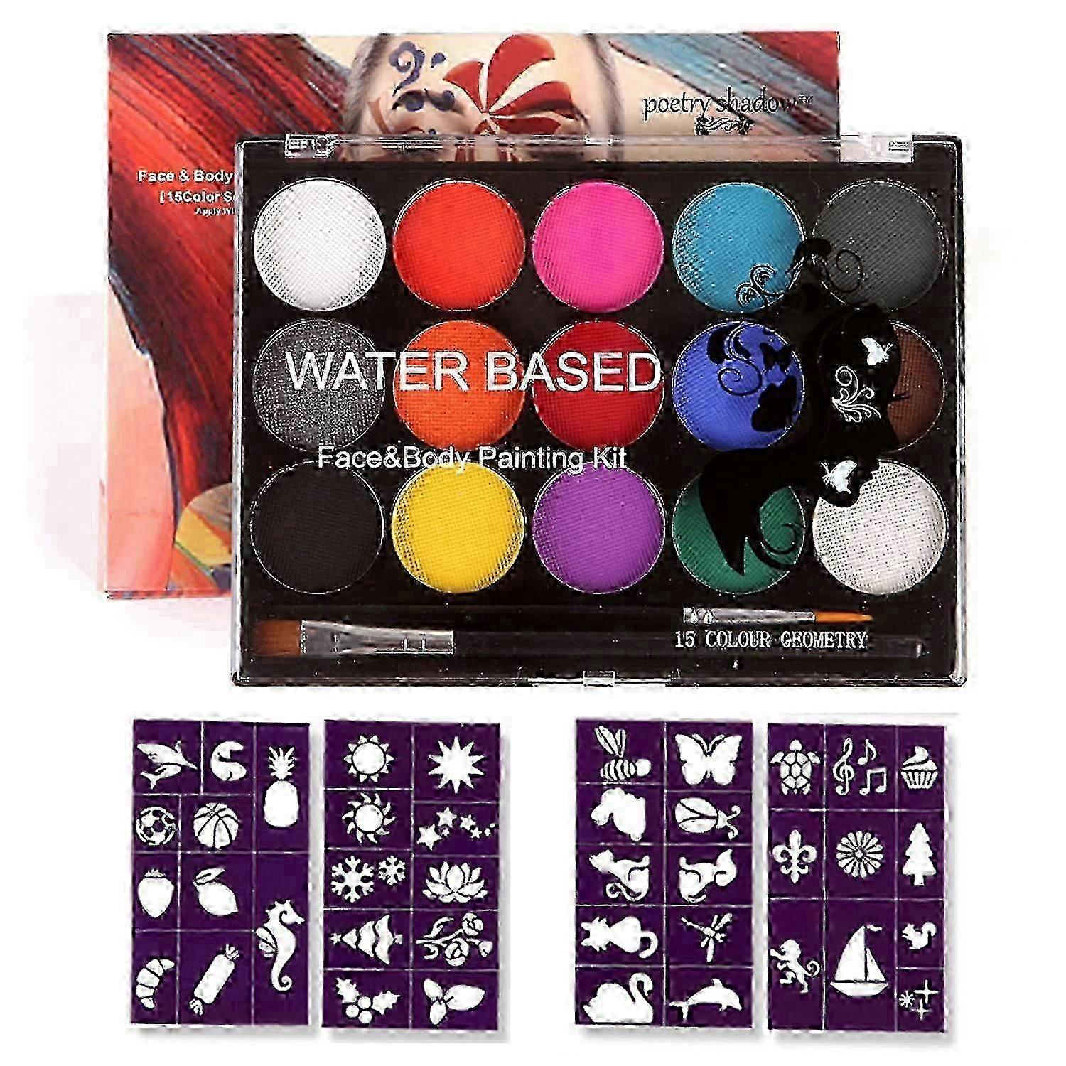 15-Colour Easy-Apply Face Paint Kit