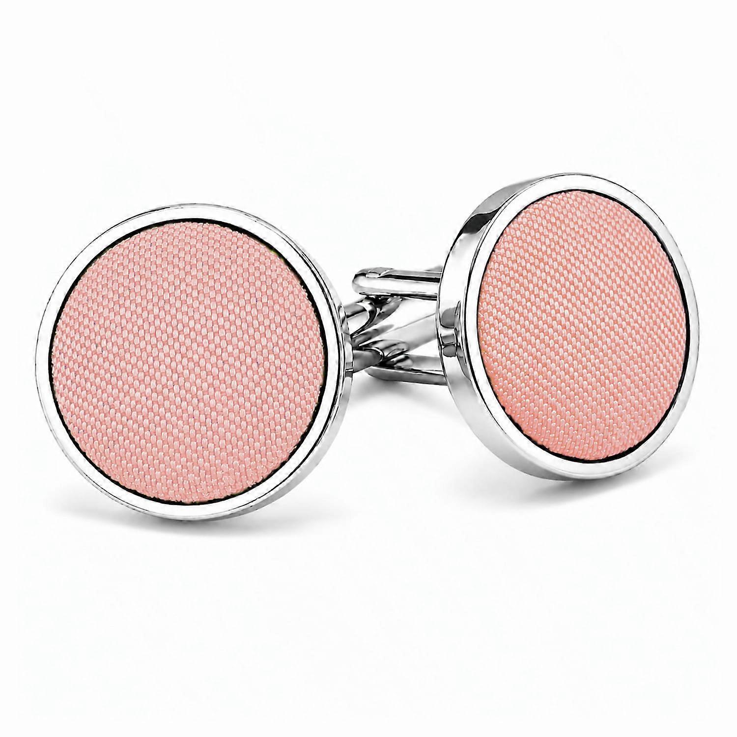 Peach Pink Plain Shantung Cufflinks