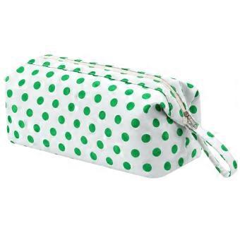 Dotted Hair Dryer Storage Case in Fabric with Secure Closure, Carry Grip, and Pockets for Small Personal Accessories Multicolor