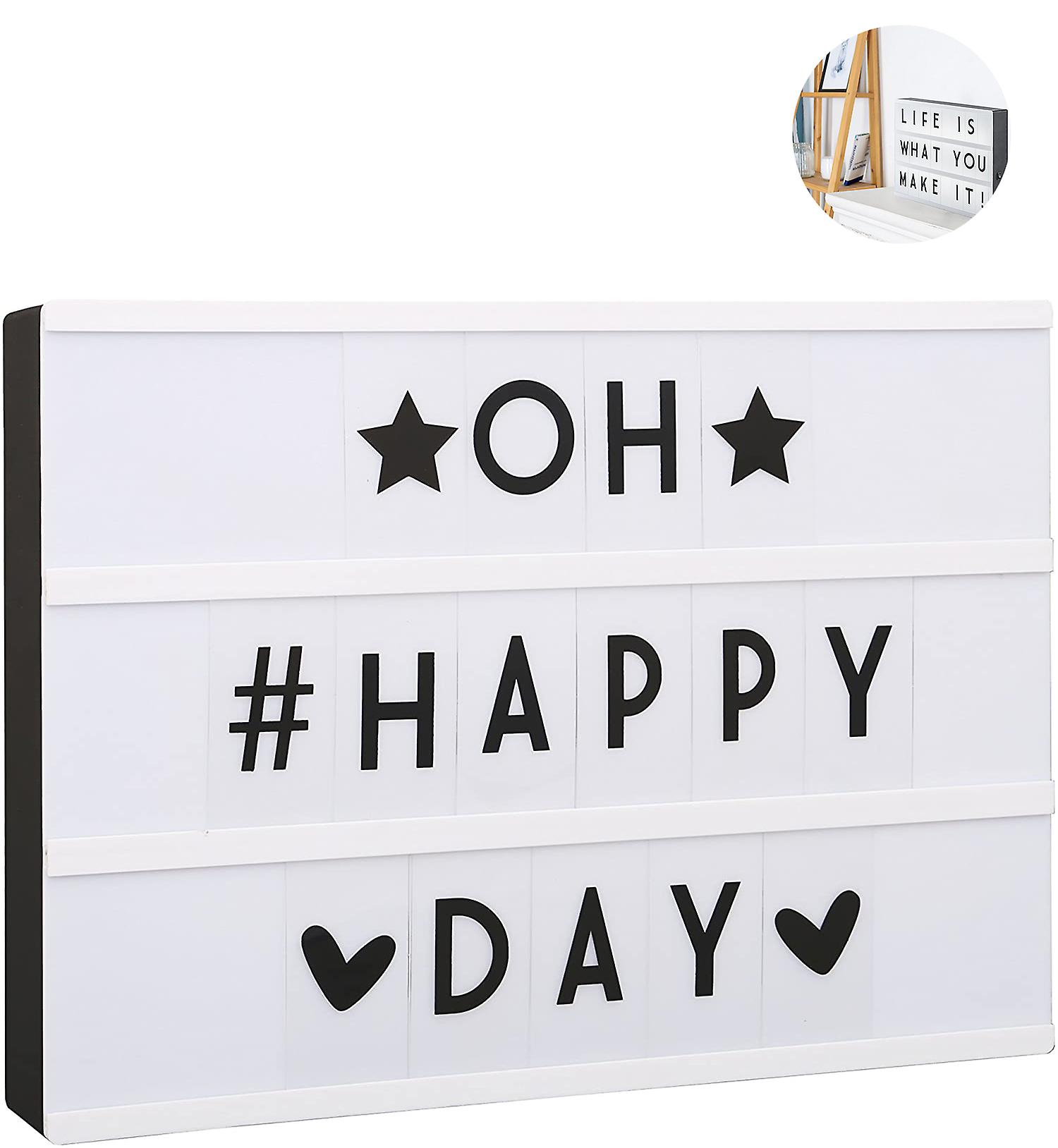 Led A4 Lightbox I Usb And Battery I 96 Decorative Letters In Black Including Symbols I Lightbox I Letter Box I Illuminated Sign