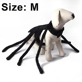 Hunde-Halloween-Kostüm – Pelzige Riesen-Spinne Mit 64 LEDs Für Große Hunde, Verstellbar, Orange
