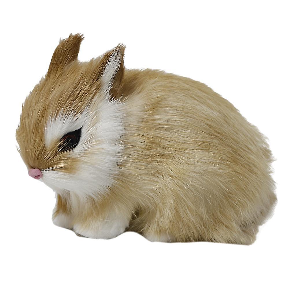 Simulation Relastic Rabbit Home Decorations- 13x7x10cm Brown