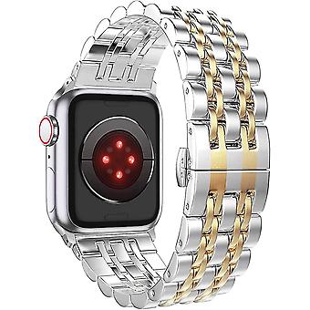 HeyteaBand Compatible with Apple Watch Series 7 6 5 4 40mm 41mm 44mm 45mm / Series 3 2 1 38mm 42mm for Women Men,Stainless Steel Band for Iwatch Repla