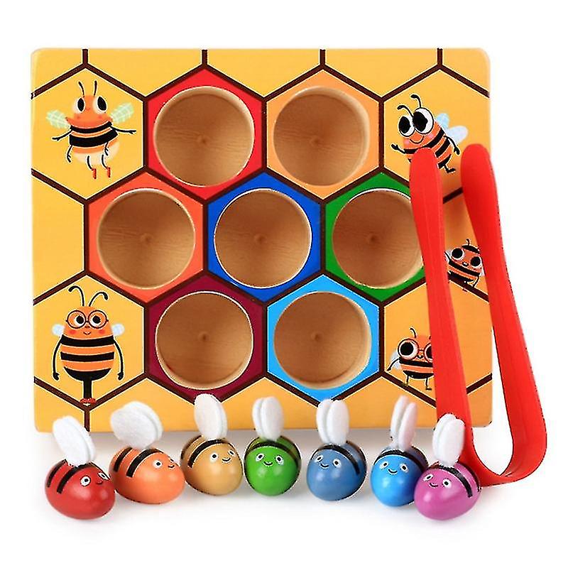 Bee And Beehive Matching Game Baby Color Sensory Training Early Educational Toy