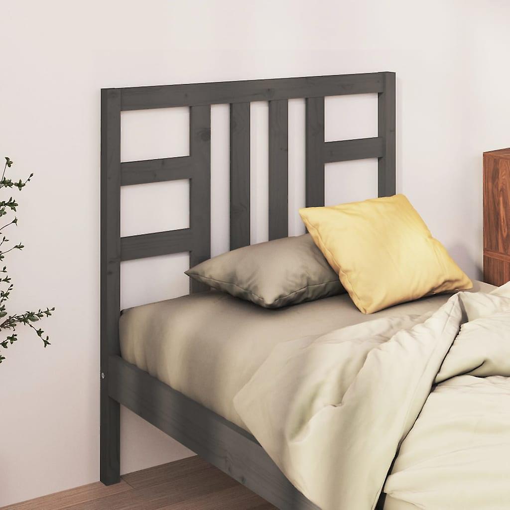 Headboard Grey 96x4x100 cm Solid Pine Wood