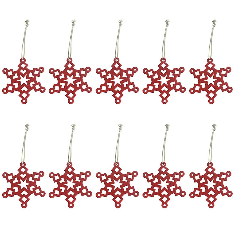 10pcs Snowflake Christmas Cloth Pendants