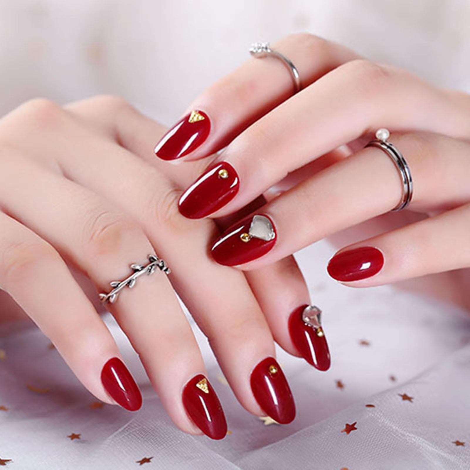 24pcs Floral Printed Toenail Patch Glue Type Removable Long Paragraph