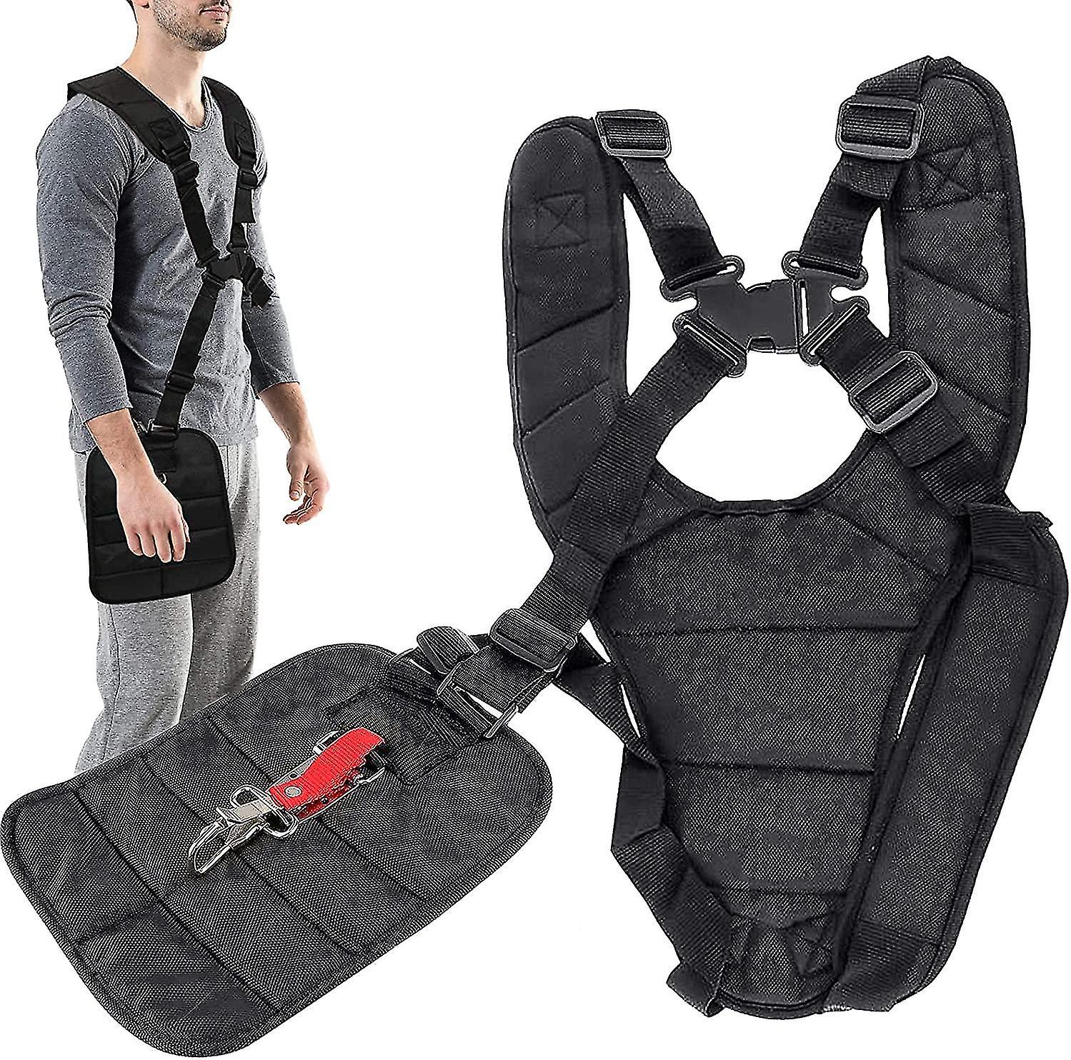 Black Trimmer Shoulder Strap, Double Shoulder Trimmer Harness Adjustable Strap
