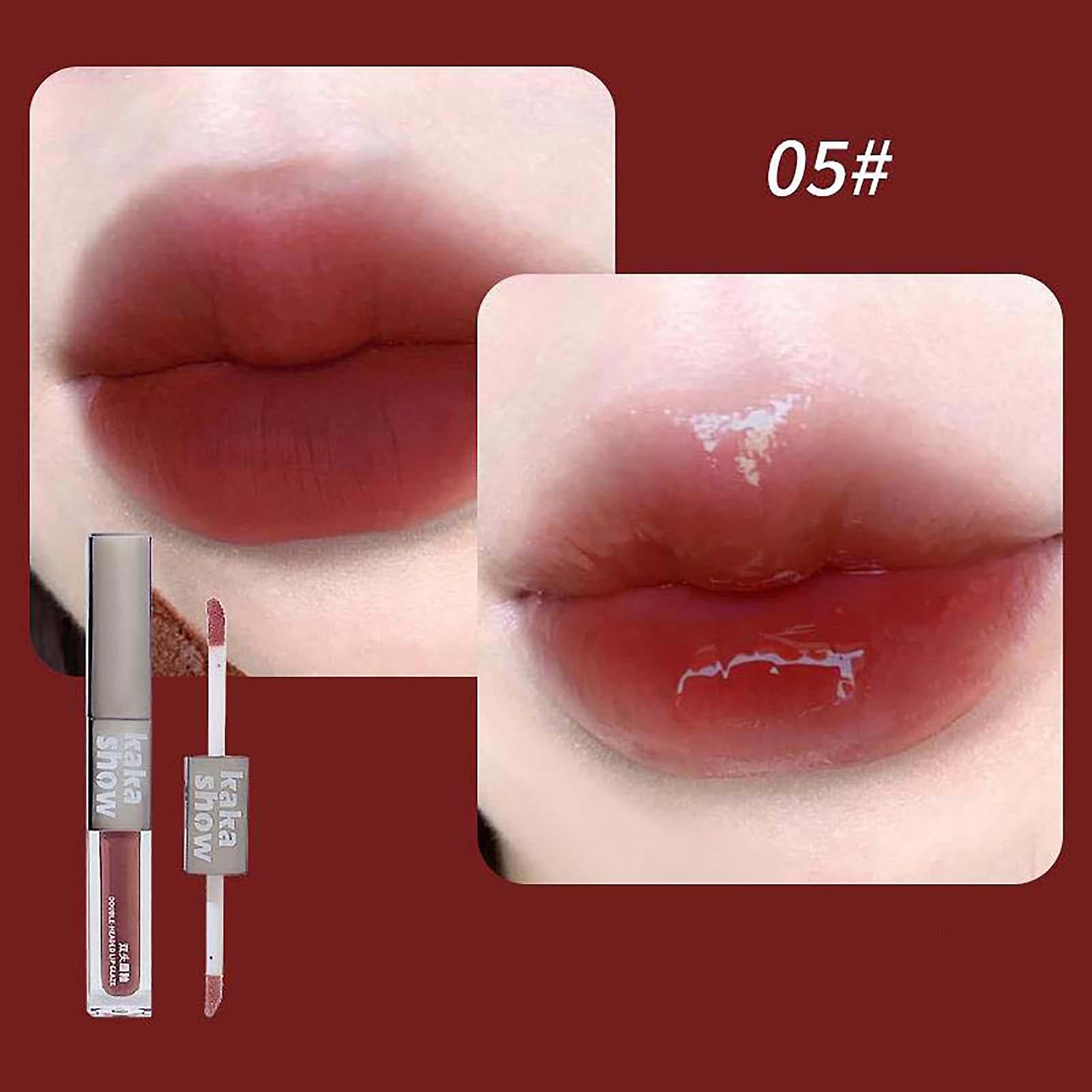 Double Head Matte & Glossy Liquid Lipstick Waterproof Dual Head Professional Long-lasting Lip Gloss For Party Cosplay Makeup