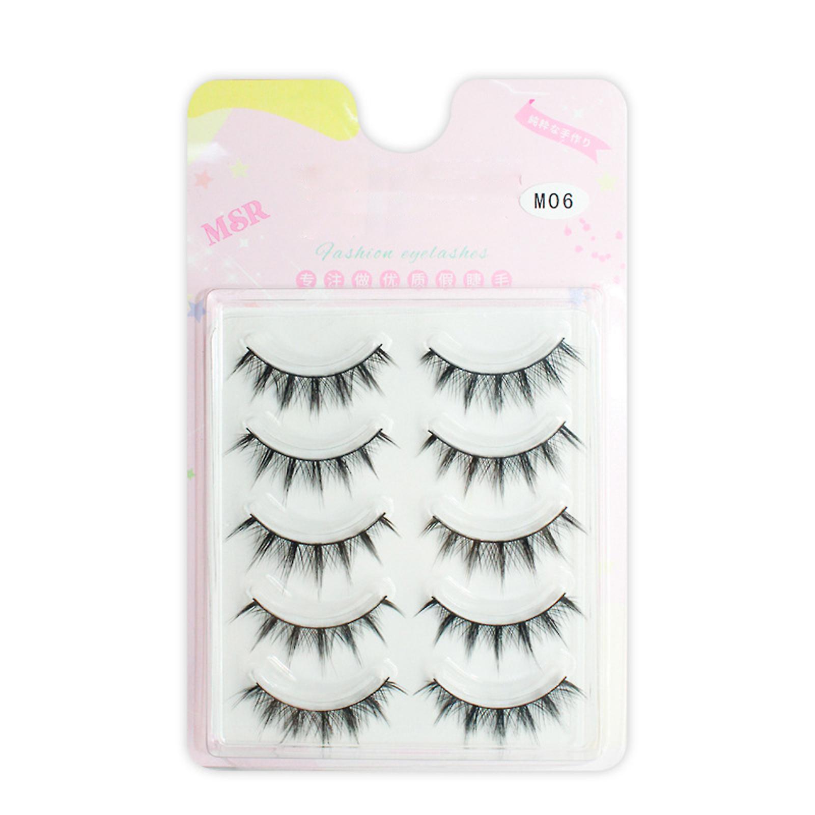 5 Pairs Fairy Style Women Eyelashes Lightweight Slender Fluffy Soft Lashes For Party Cosplay Performance Makeup