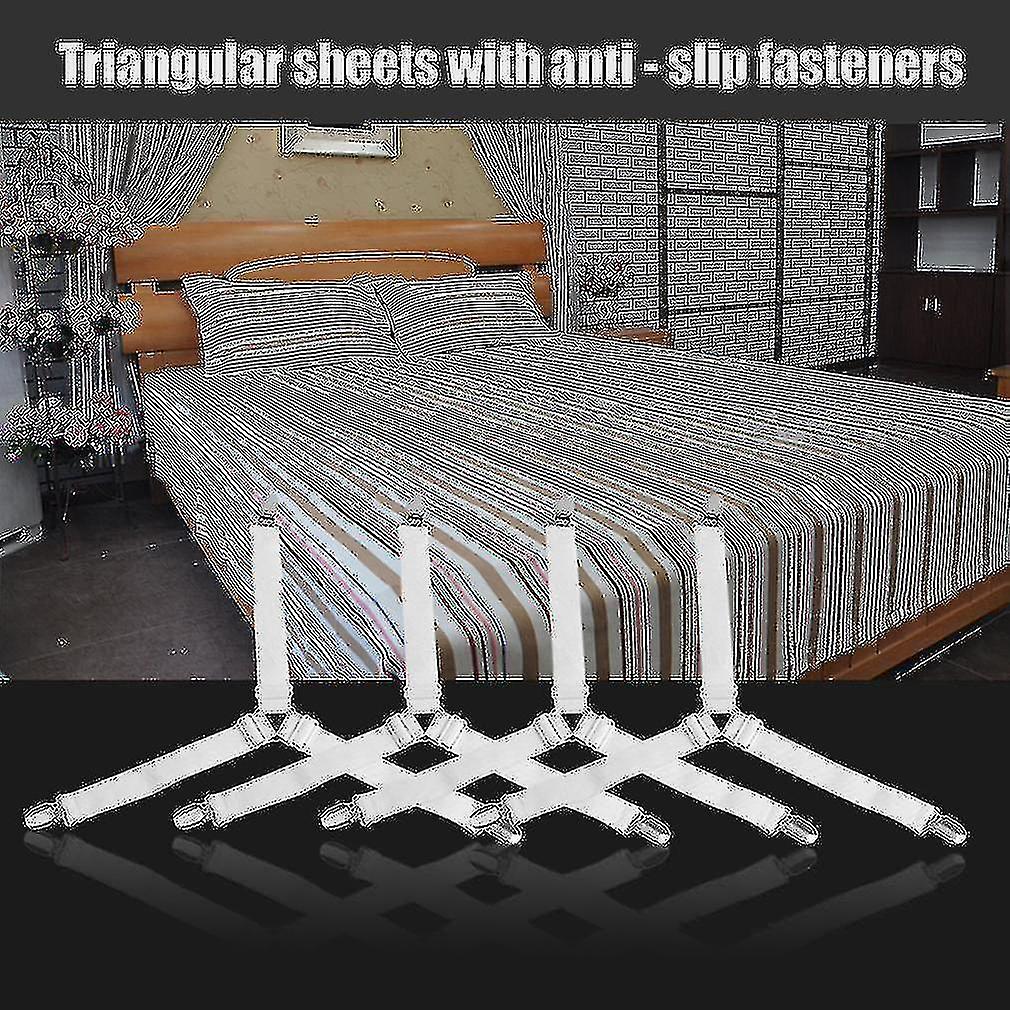 4pcs/set Multifunctional Triangle Shape Bed Sheet Fasteners Grippers Clip