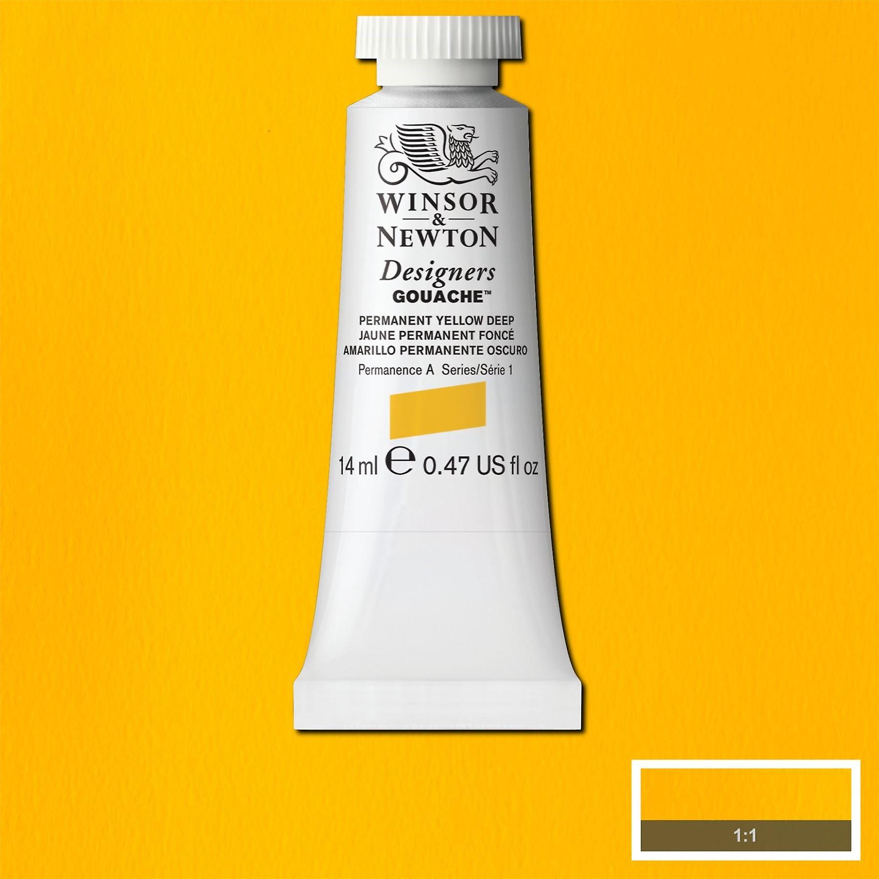 Winsor and Newton Designers Gouache Tube - Permanent Yellow Deep - 14ml