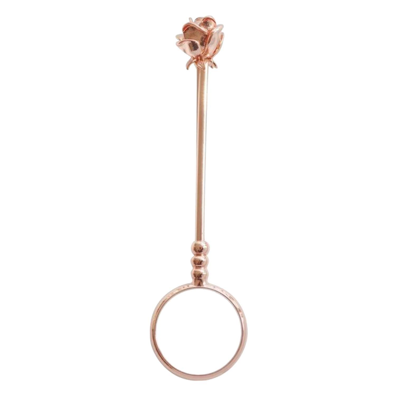 Holder Ring Adjustable Flower Pattern Brass Rose Cigarette Rack for Smoking