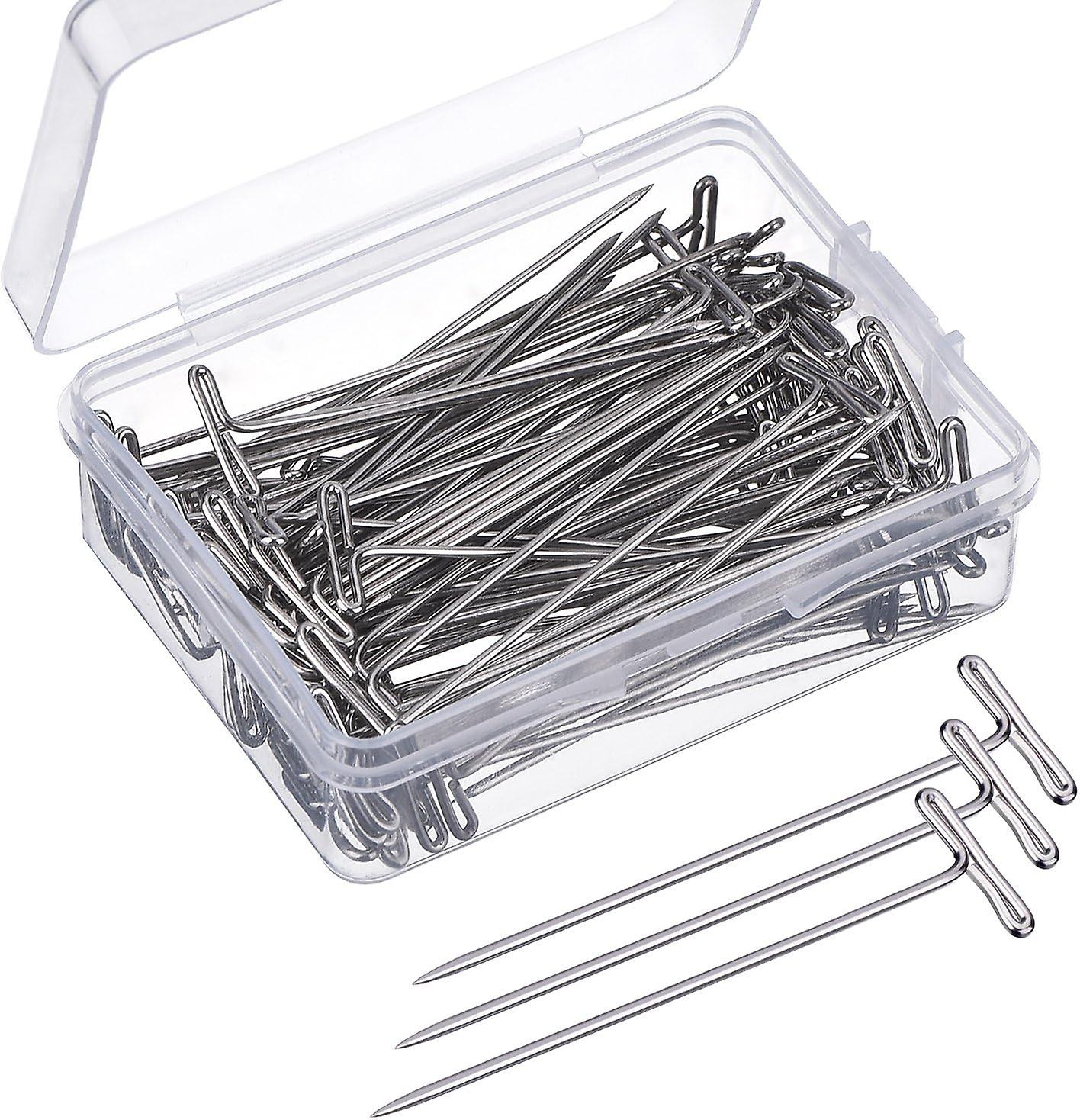 100 Pack Wig T-pins 2 Inch With Plastic Box