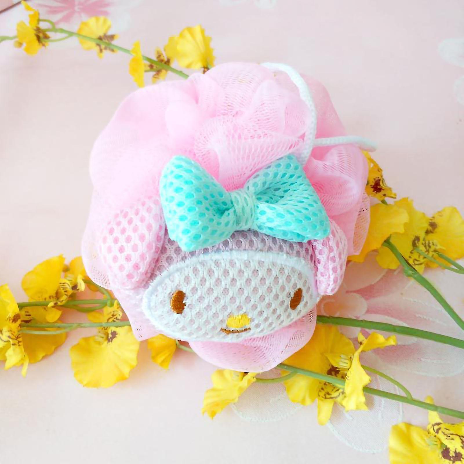 Bath Ball Cute Cartoon Shower Puff Loofah Body Scrubber PE Tool for Cleaning Bathing Pink Rabbit
