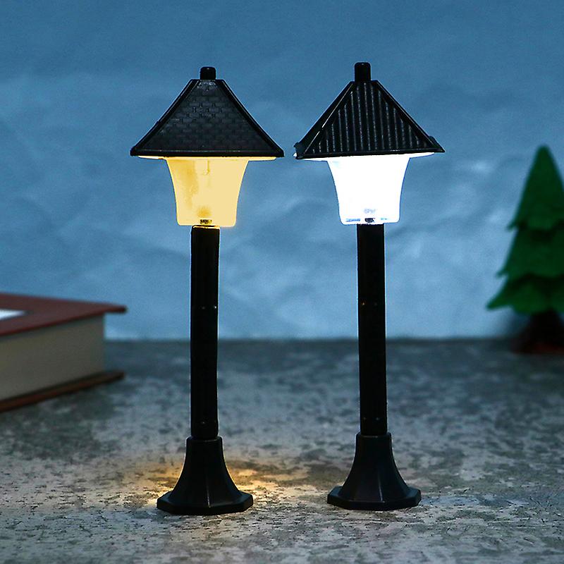 1:12 Dollhouse Miniature Park Street Lamp Led Lamp Lantern Post Streetlight Deco
