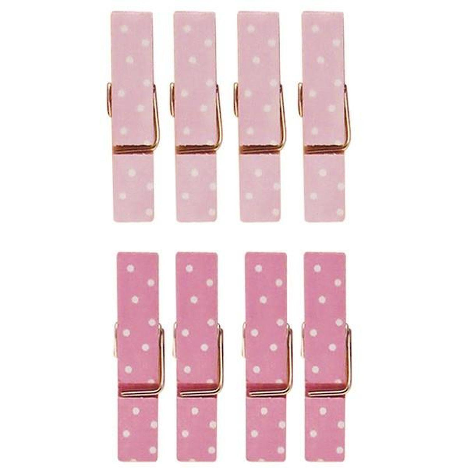 16 mini pink magnetic clothespins 3.5 cm